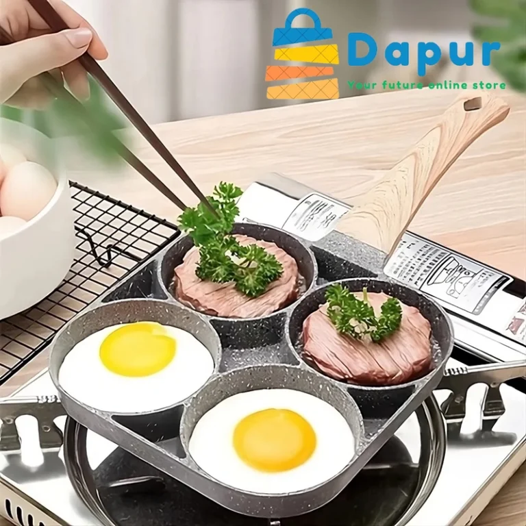 Dapurbd-kitchenware-cookset-Egg Frying Pan Nonstick Pancake Pans 4-Cups Cookware Pancake Pan Egg Pan-Cover