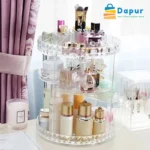 DapurBD-Home Dec-orateCosmetics Organizer 360 Degree Diamond Rotatable Cosmetics Storage Box-Cover