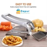 DapurBD-Kitchenware- Cutting & Chopping - French Fry Cutter Machine, Commercial Stainless Steel, 2 Blades, Potato Chipper -07