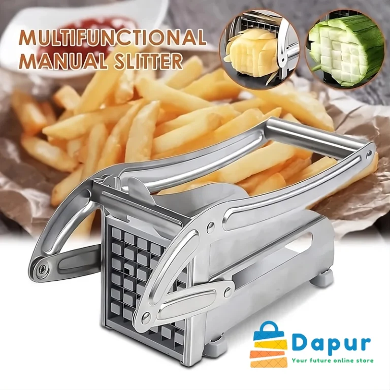 DapurBD-Kitchenware- Cutting & Chopping - French Fry Cutter Machine, Commercial Stainless Steel, 2 Blades, Potato Chipper - Cover