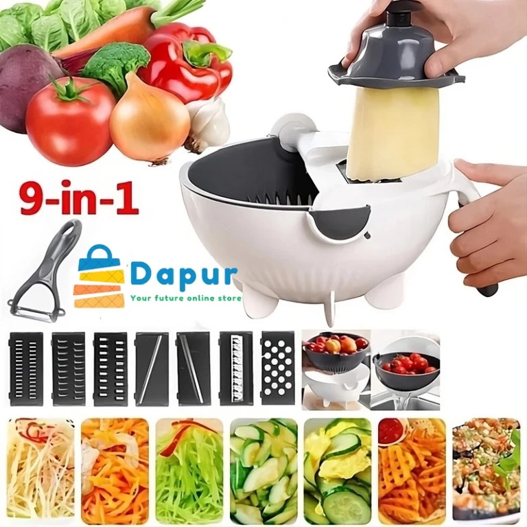 DapurBD-Kithcenware-Cutting & Chopping-9 in 1 Wet Basket Vegetable Cutter-Cover