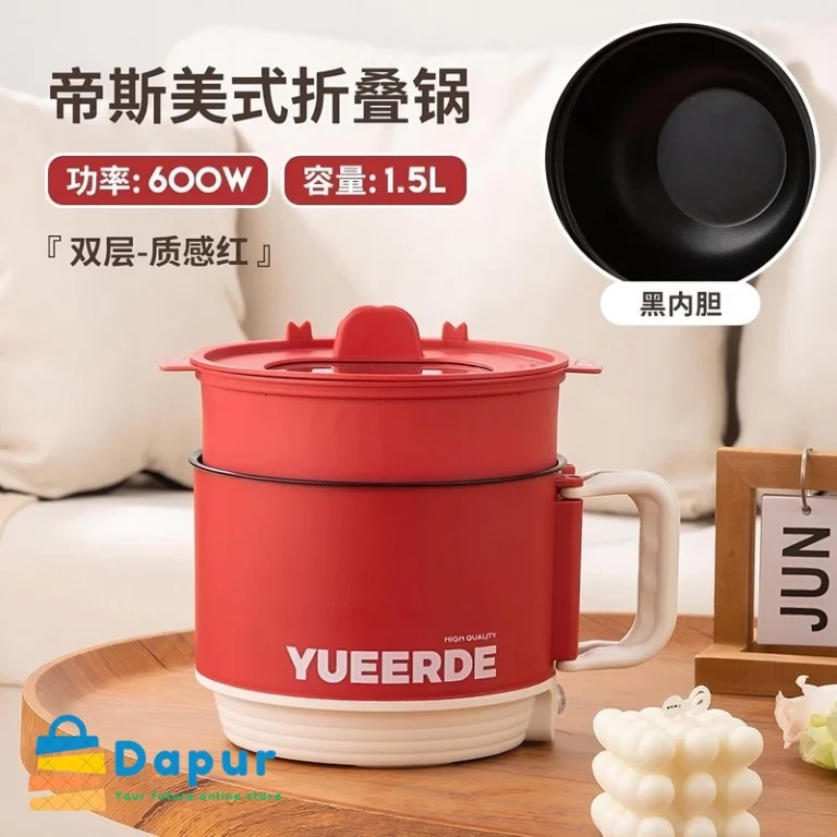 Dapurbd-Gadgets-Rice Cooker-YUEERDE- Mini 1.5L Cooker and Electric Pot for Noodles Soup Steaming Portable and Convenient for Quick Meals- Cover