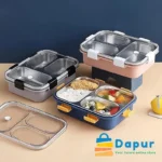 DapurBD-Kitchenware-3 Compartment Stainless Steel Bento Lunch Box with Spoon & Chopsticks for Kids & Adult-03