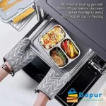 DapurBD-Kitchenware-3 Compartment Stainless Steel Bento Lunch Box with Spoon & Chopsticks for Kids & Adult-11