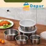 DapurBD-Kitchenware- Cooking Tools- 5 Pcs Multifunctional Stainless Steel Protect Fresh Box With Lid- 08