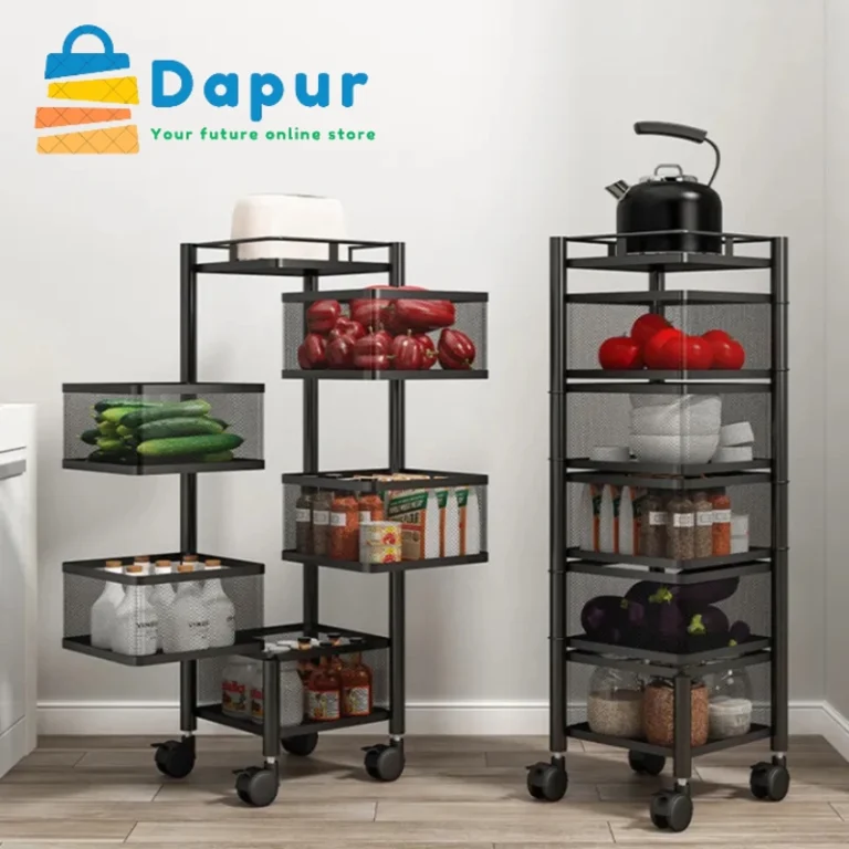 DapurBD-Kitchenware-Home Decorate-5 Layer Square Shape Kitchen Rack- Cover