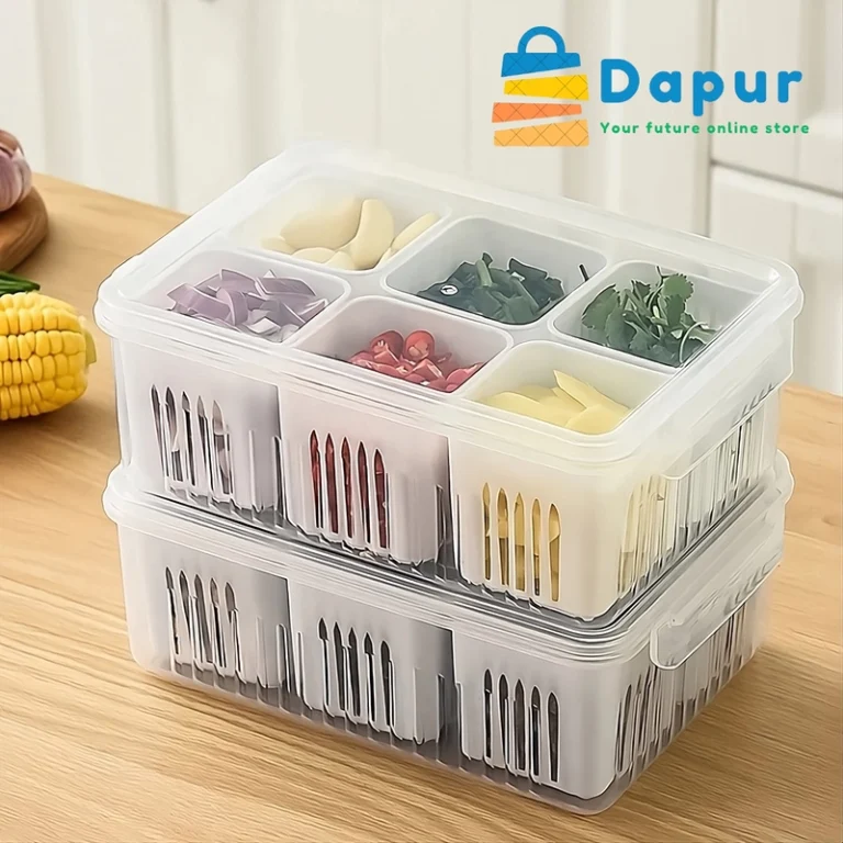 DapurBD-Kitchenware-Storagebox-6 Grids Refrigerator Food Vegetable Fruit Storage Box-01