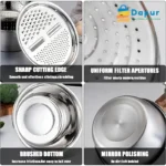 3 in 1 Stainless Steel Drain Basket Vegetable Cutter Cheese Grater-Kitchenware-Cooking Tooks- DapurBD-08
