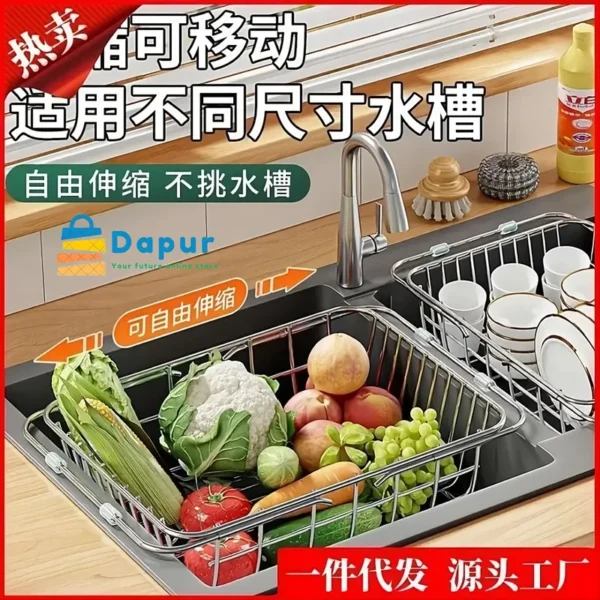304 Stainless Steel Kitchen Dishwashing Sink Rack-Kitchenware-Kitchen Tools-DapurBD-Cover
