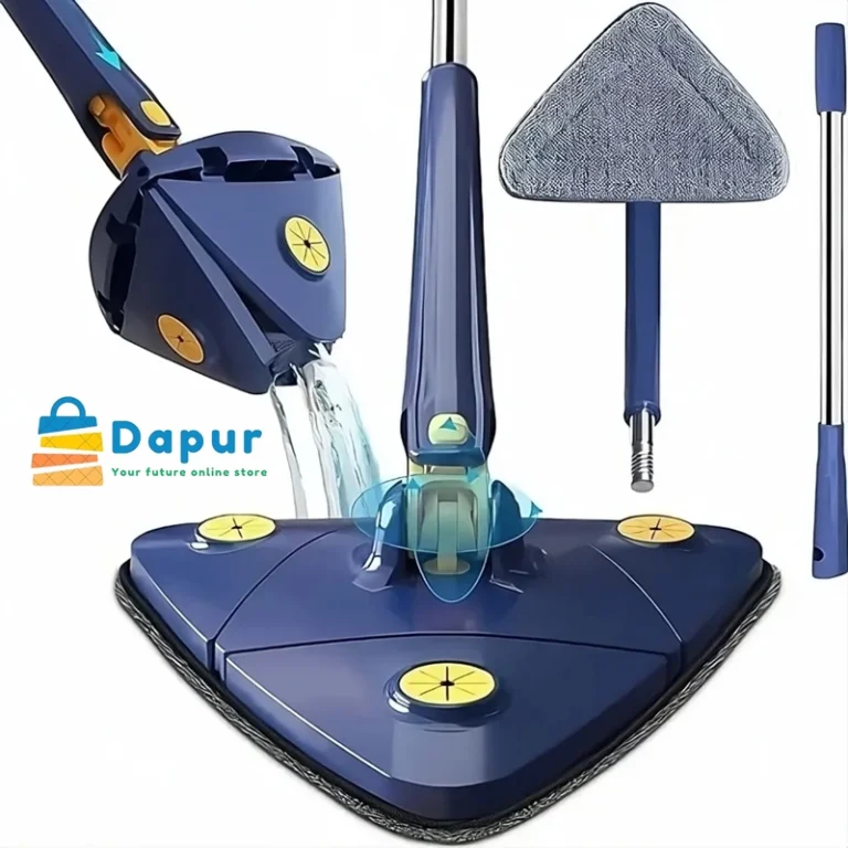 360 Adjustable Cleaning Mop Triangle Reusable Wet Dry Twisting Self Wringing Mop-Cleaning Tools-DapurBD-01