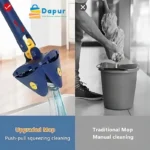 360 Adjustable Cleaning Mop Triangle Reusable Wet Dry Twisting Self Wringing Mop-Cleaning Tools-DapurBD-08