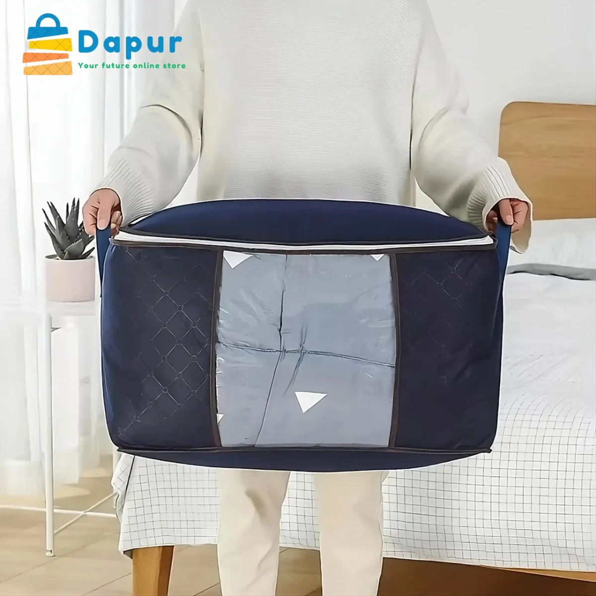 DapurBD-Homedecorated- Foldable Zipper Blanket Storage Organizer Bag-03