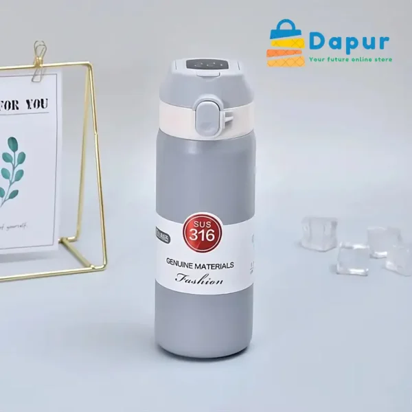 DapurBD-Kitchenware-Thermal Flasks & Containers-Premium Stainless Steel Smart Water Bottle Thermos Temperature Display Vacuum Flask-Cover