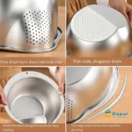 Multipurpose Stainless Steel Rice and Vegetable Washing Strainer-Kitchenware-Cooking Tools-DapurBD-05