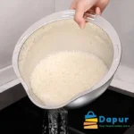 Multipurpose Stainless Steel Rice and Vegetable Washing Strainer-Kitchenware-Cooking Tools-DapurBD-09