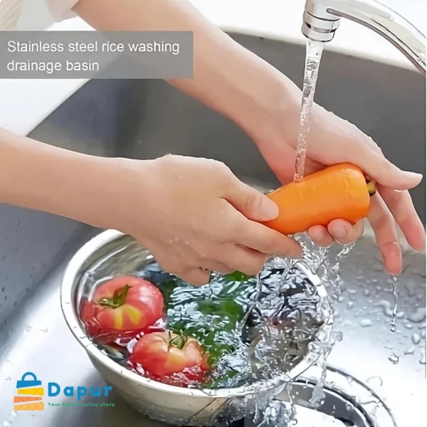 Multipurpose Stainless Steel Rice and Vegetable Washing Strainer-Kitchenware-Cooking Tools-DapurBD-Cover
