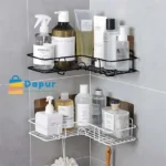 2PCS Wall Mounted Metal Rack Bathroom Corner Storage Shelves-Home Appliances- DapurBD- 04