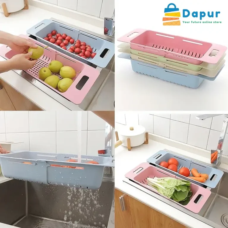 Plastic Expandable Vegetable Washing Foldable Basket-Chopper-DapurBD-Cover